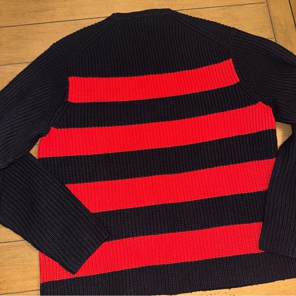 Polo Ralph Lauren Lambswool Ribbed Knit Crewneck Sweater Mens XL Red Navy Blue - Picture 10 of 10